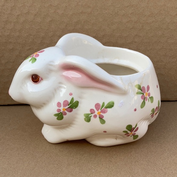 E SOLD Vintage WEISS bunny planter summer Avon Mother’s Day May Mom Garden - Picture 2 of 11